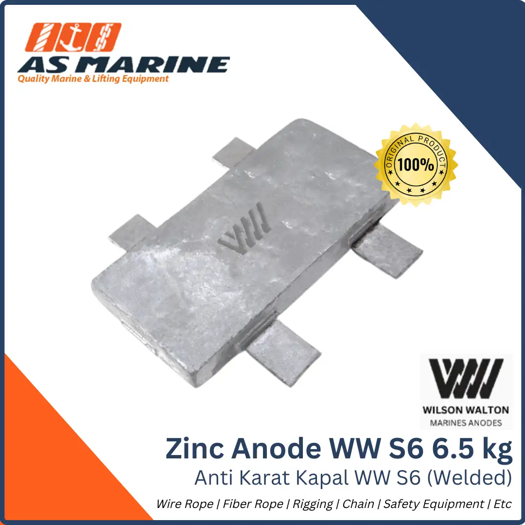 Zinc Anode / Anoda / Anti Karat Kapal WW S6 6.5 KG
